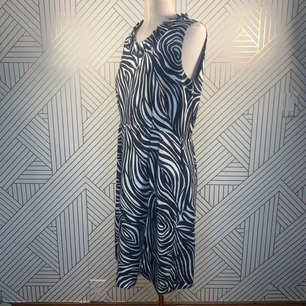 Kate Spade Dyan Woodblock Zebra‎ Black White Dress